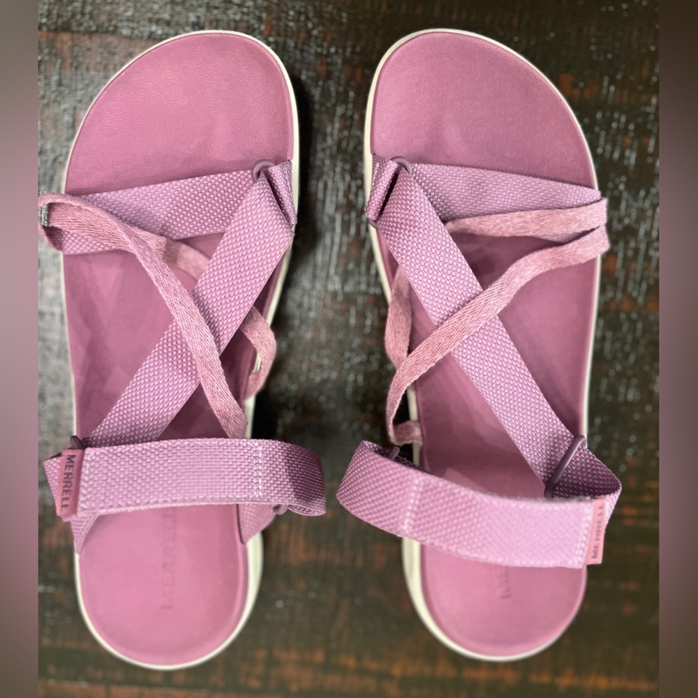 Merrell Women’s Size 11 District 4 Mendi Mauve Open Toe Sandals Shoes Active